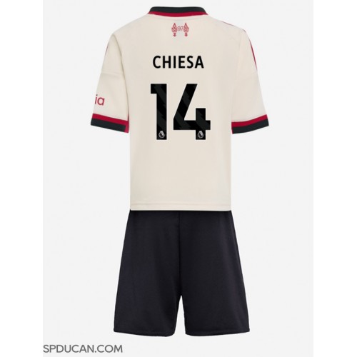 Dječji Nogometni Dres Liverpool Federico Chiesa #14 Gostujuci 2025-26 Kratak Rukav (+ Kratke hlače)